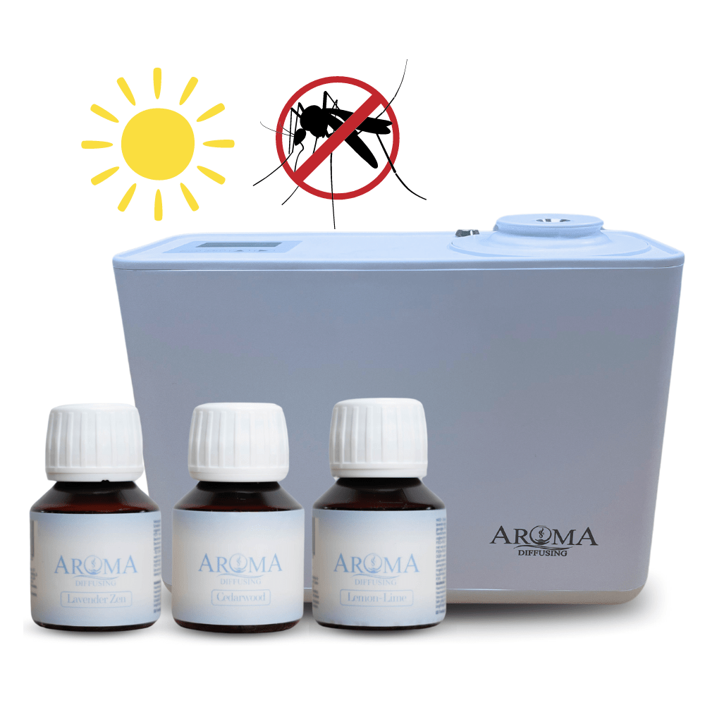 Anti - Insect bundel Geurmachine + Anti - Insect OlieSet - AromaDiffusing Aroma Diffuser aanbieding anti insect bundel geurolie set smart wit nieuw - Aromadiffusing