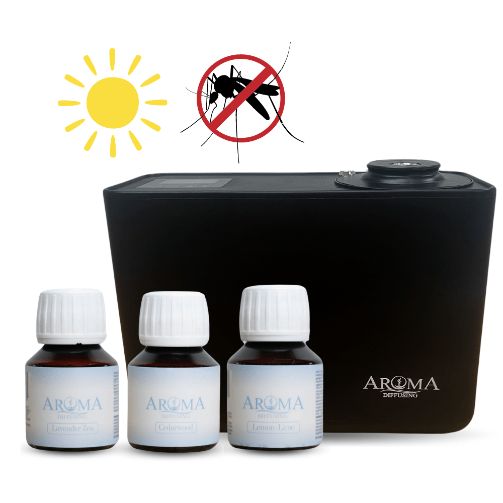 Anti - Insect bundel Geurmachine + Anti - Insect OlieSet - AromaDiffusing Aroma Diffuser aanbieding anti insect bundel geurolie set smart zwart nieuw - Aromadiffusing