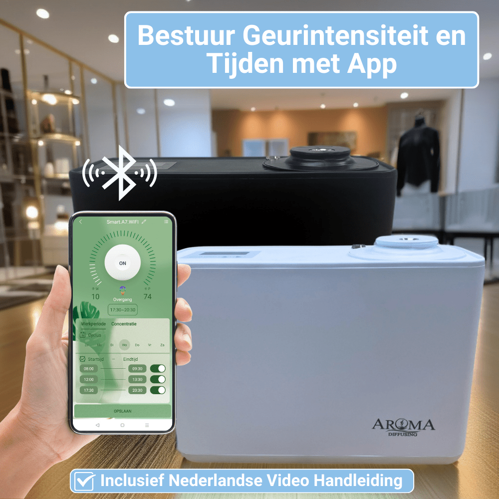 Geurmachine Smart - 200m2 - Aroma Diffusing Geurmachine Smart 200m2 Stand Alone Wifi App Besturing Bestrijd Vieze Geur - Aromadiffusing