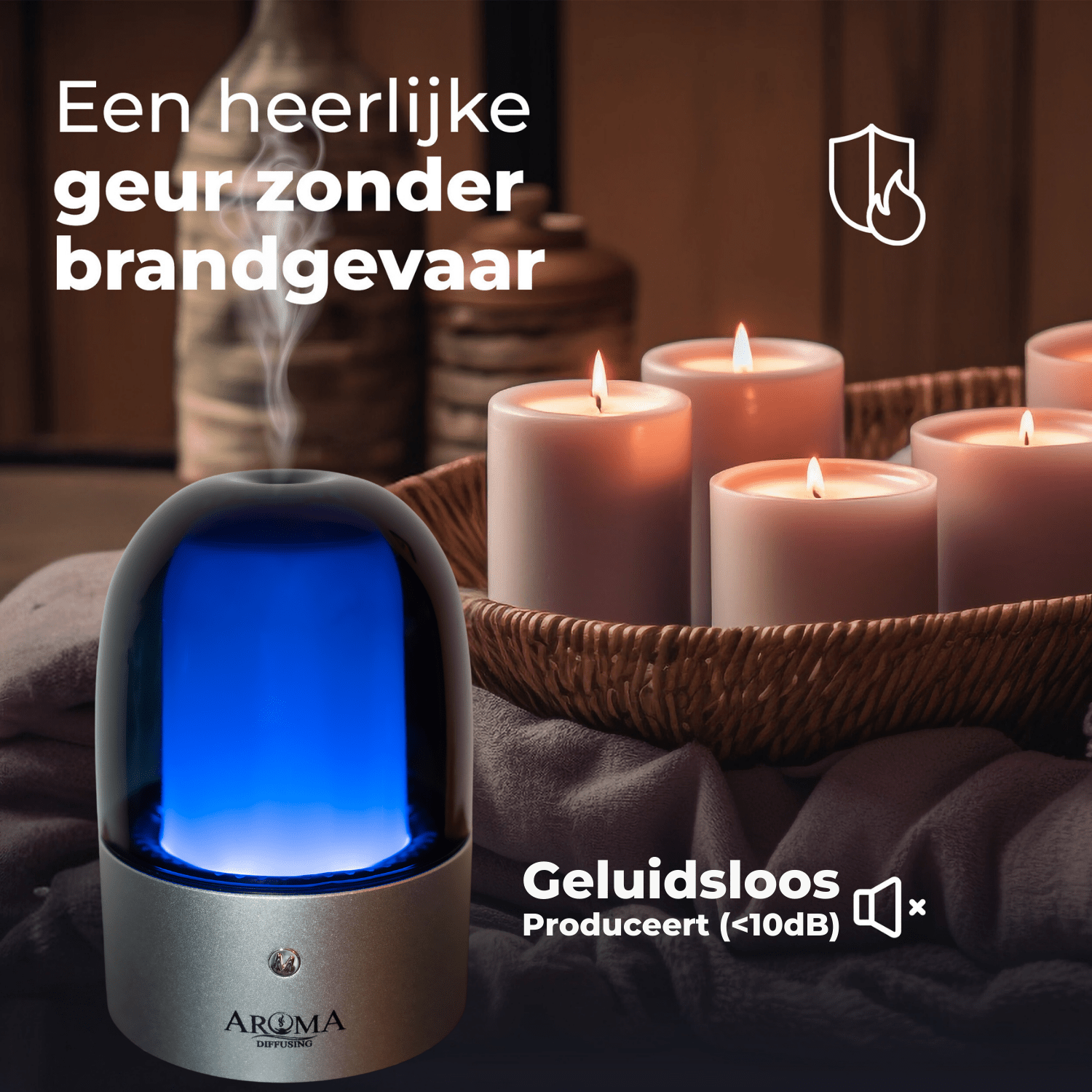 Herfst bundel - Aromadiffusing Aroma Diffuser Geen Warmte Vuur Geurkaars Alternatief - Geurmachine Mood 60m2 - AromaDiffusing - Aromadiffusing