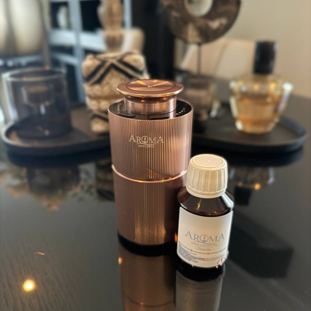 Lente - Actie Geurmachine Mini + Bestselling Olie Set - Geurmachine rose goud mini lifestyle aroma draadloos diffuser geurverspreider geurolie - Aromadiffusing