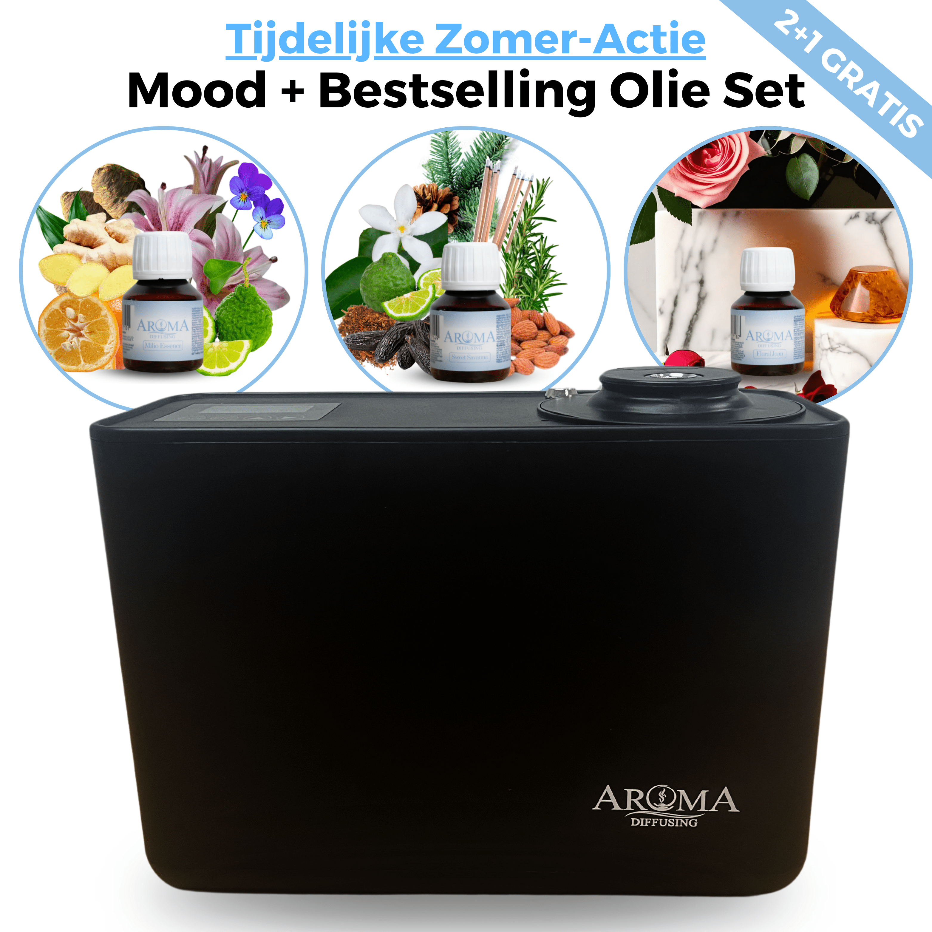 Zomer - Actie Geurmachine Smart + Bestselling Geurolie Set - Zomer - Actie Geurmachine Smart + Bestselling Geurolie Set - Aromadiffusing