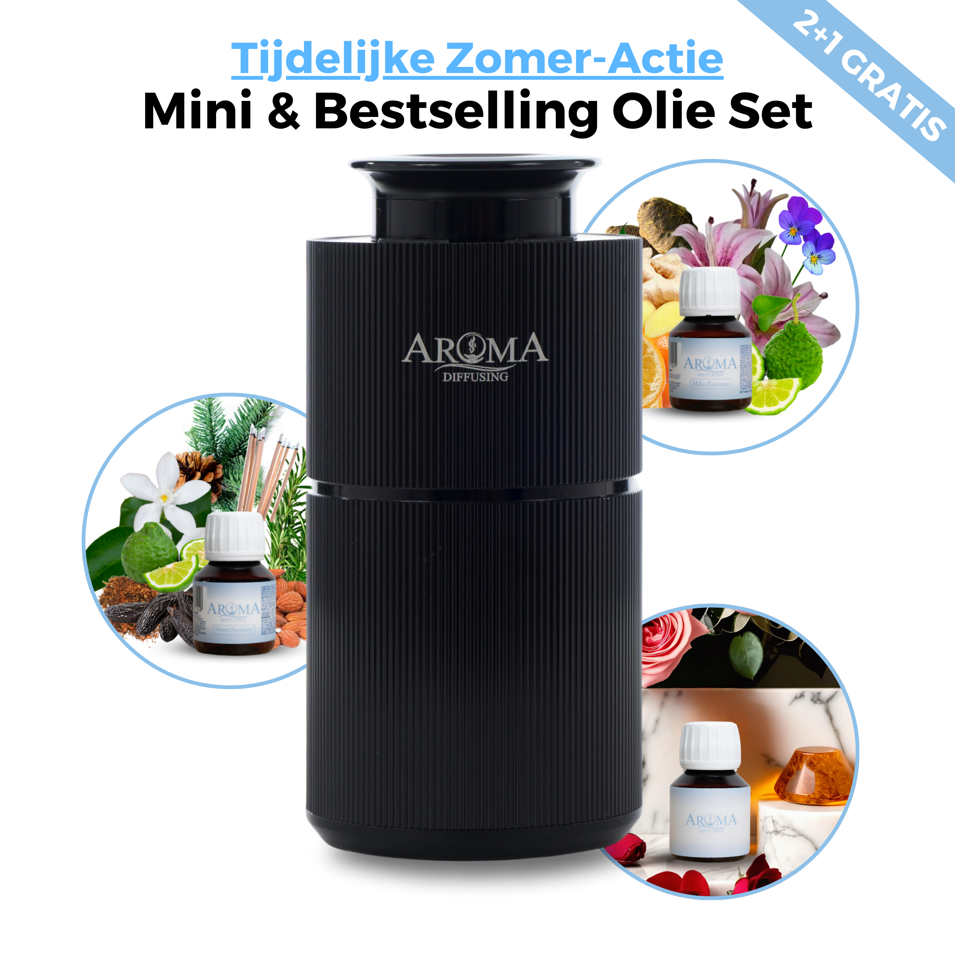 Zomer-Actie Geurmachine Mini + Bestselling Olie Set