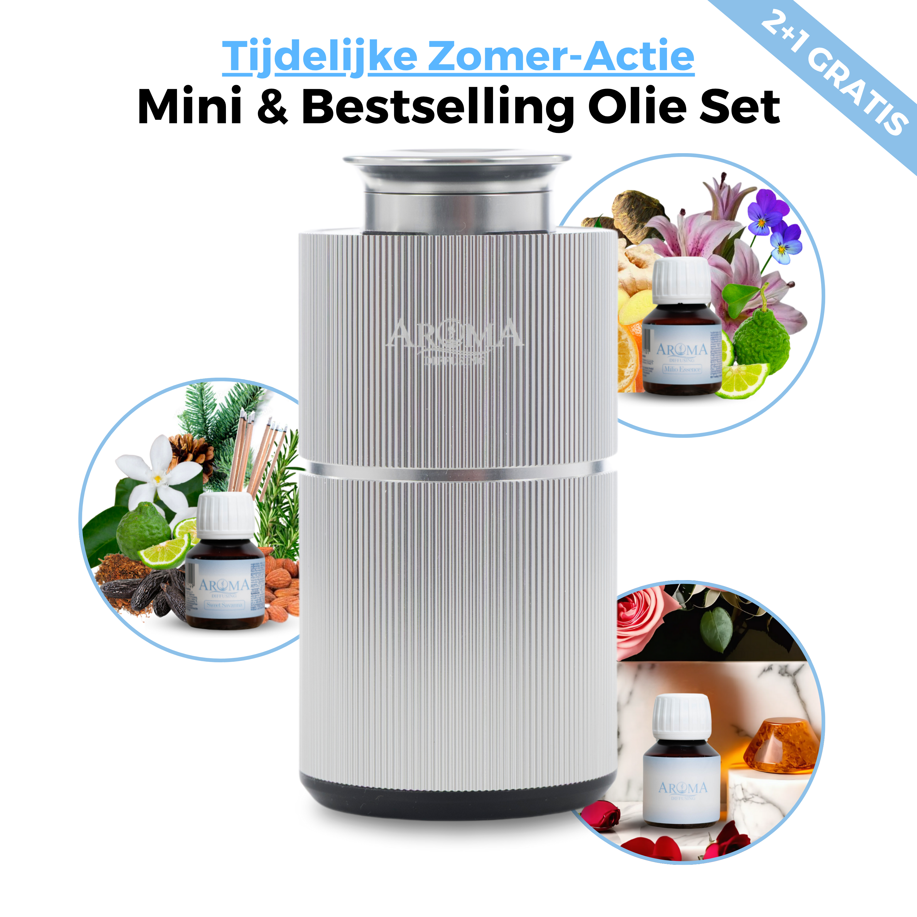 Zomer-Actie Geurmachine Mini + Bestselling Olie Set