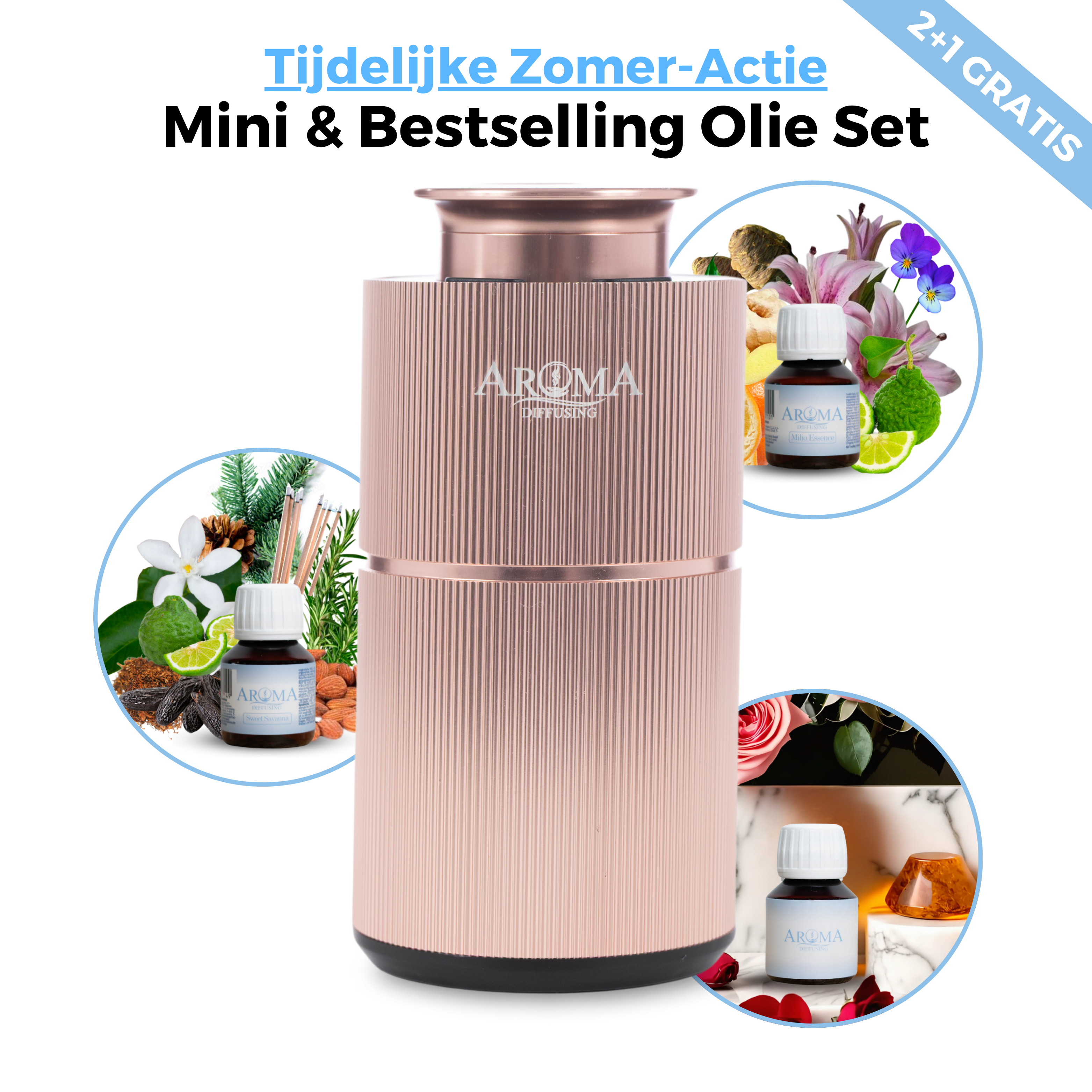 Zomer-Actie Geurmachine Mini + Bestselling Olie Set