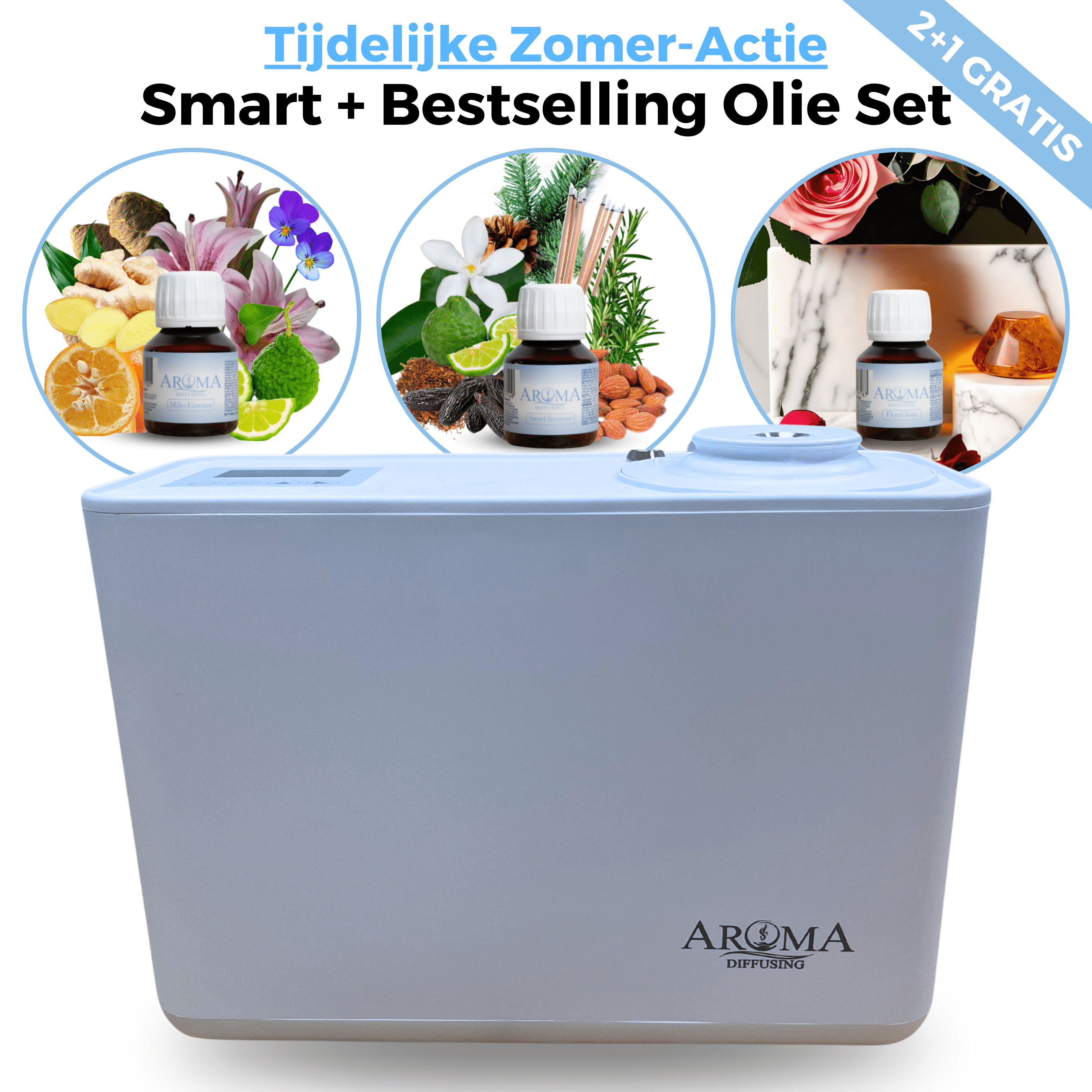 Zomer - Actie Geurmachine Smart + Bestselling Geurolie Set - Zomer - Actie Geurmachine Smart + Bestselling Geurolie Set - Aromadiffusing